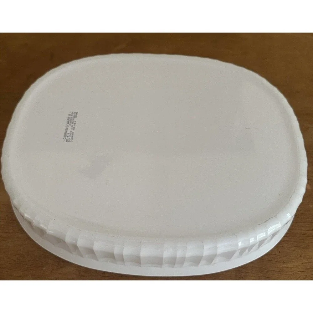 Corning Ware White MC-6-B Divided Oval Casserole Dish 1.8 Liter Vintage